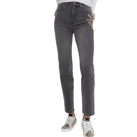 EXPRESS SLIM SUPER HIGH RISE STRETCH JEANS SIZE 14 - Picture 2 of 11